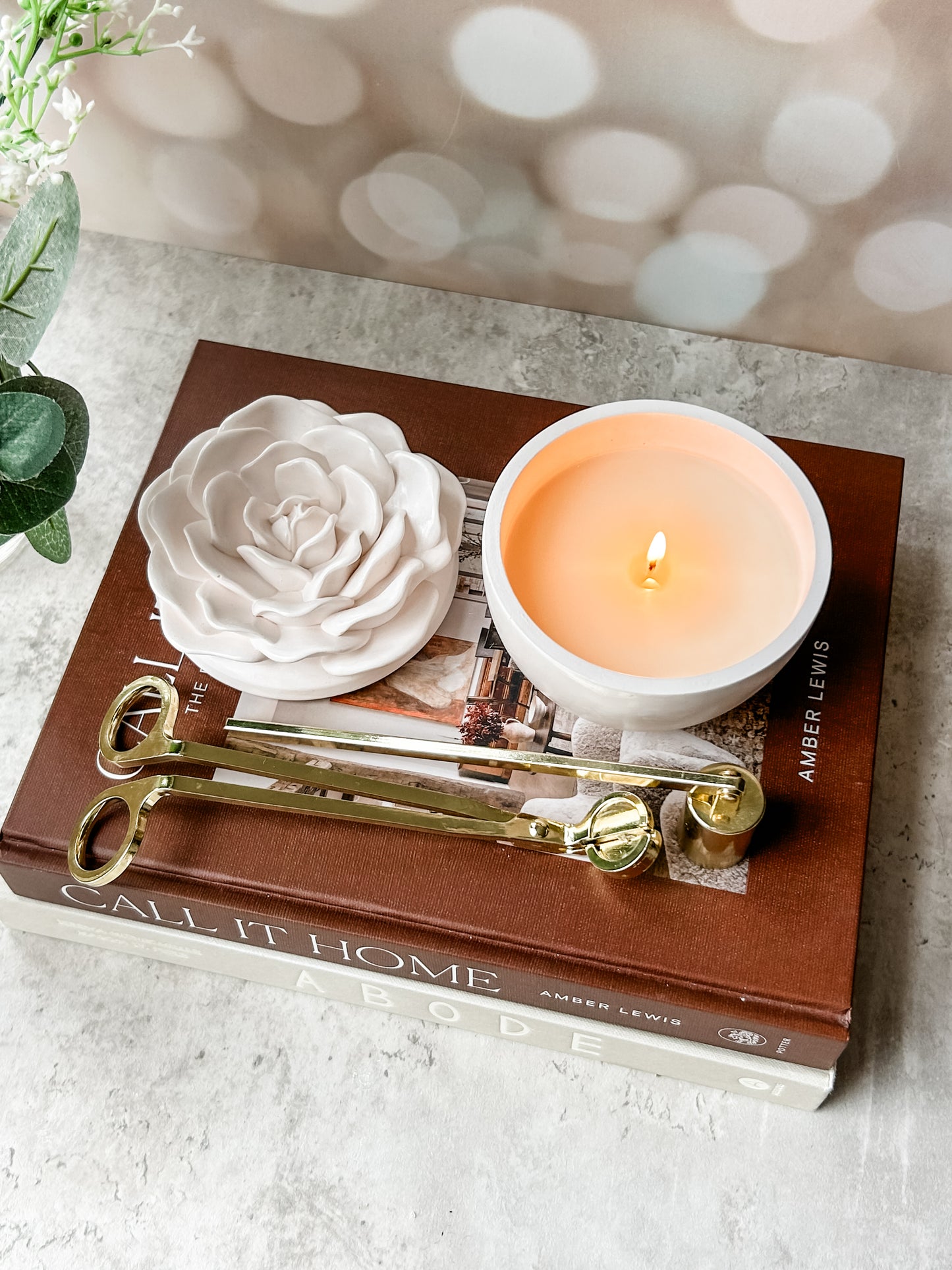 Rose Flower Jar Candle with Lid