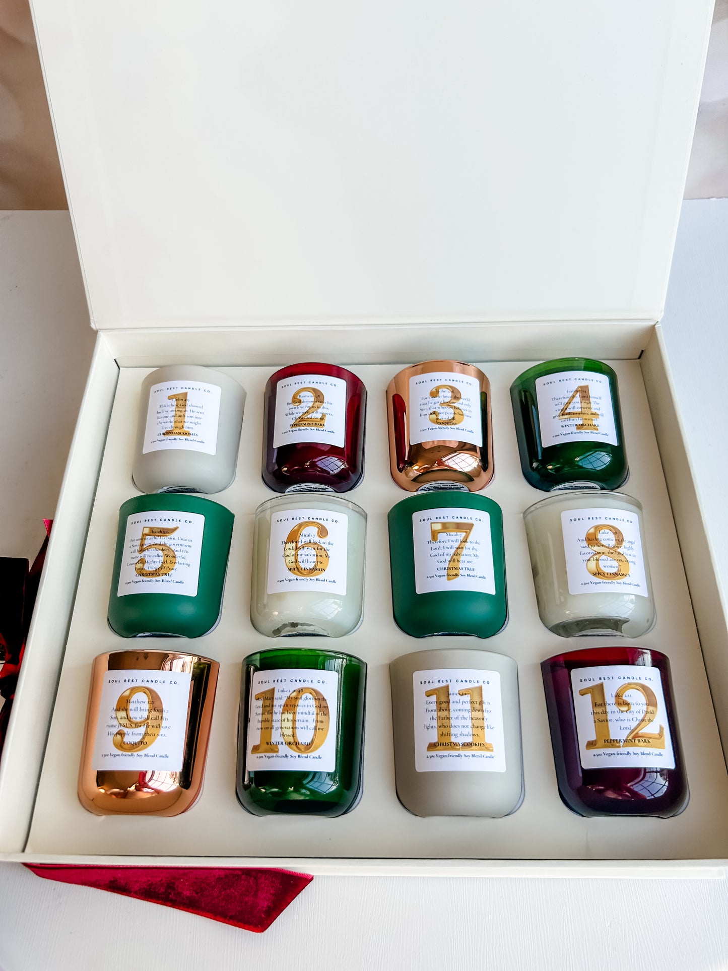 Advent Calendar 2025 of 12 mini Candles //Advent Calendar Gift Set//