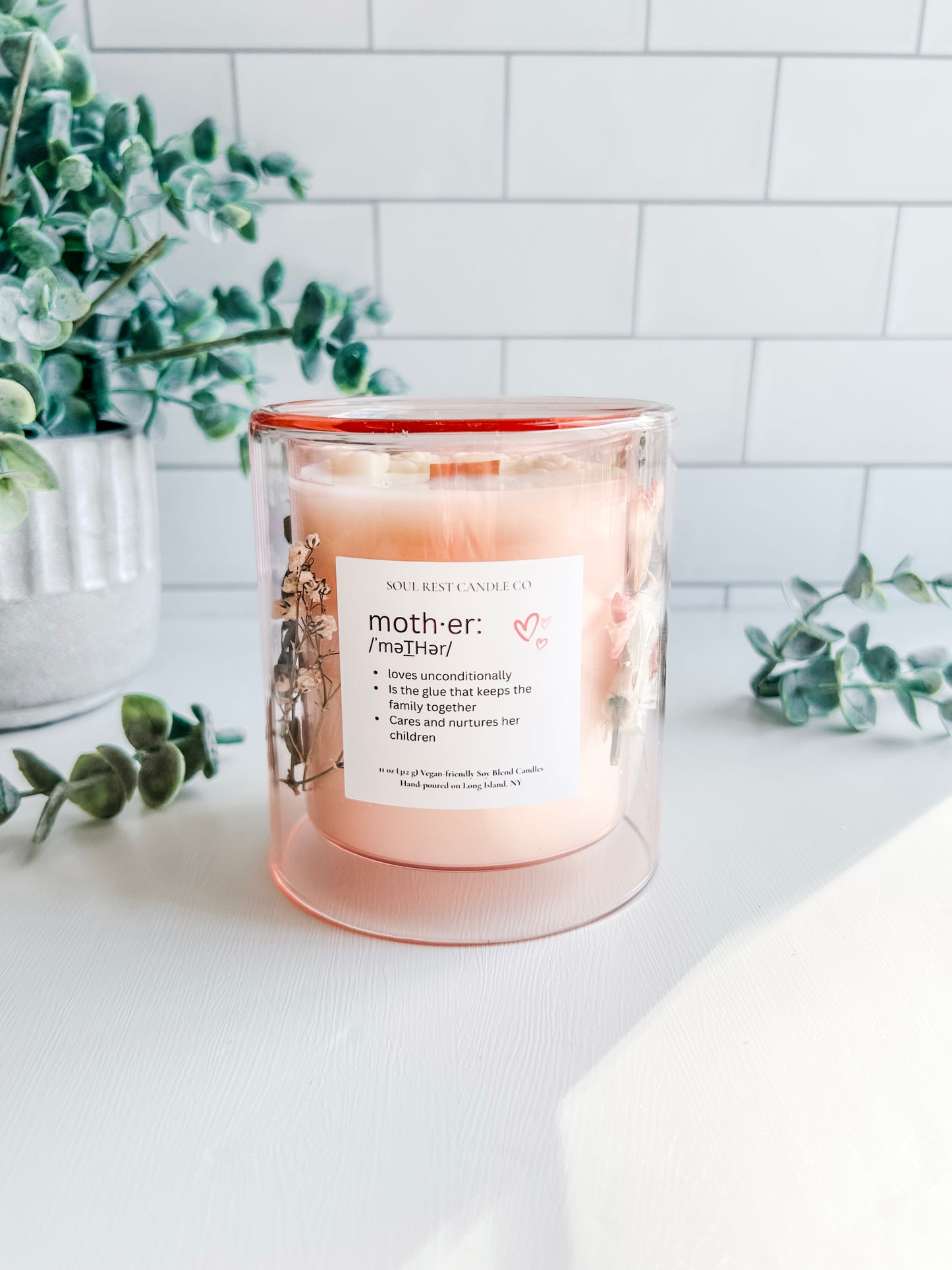 Pink Sugar 11oz double-glass Floral Candle