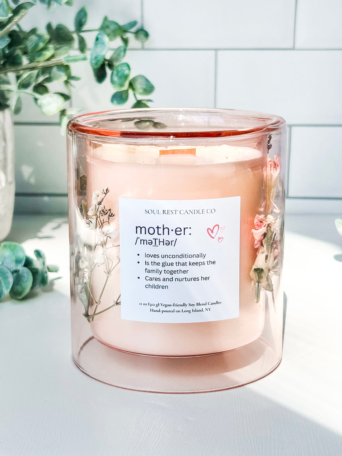 Pink Sugar 11oz double-glass Floral Candle