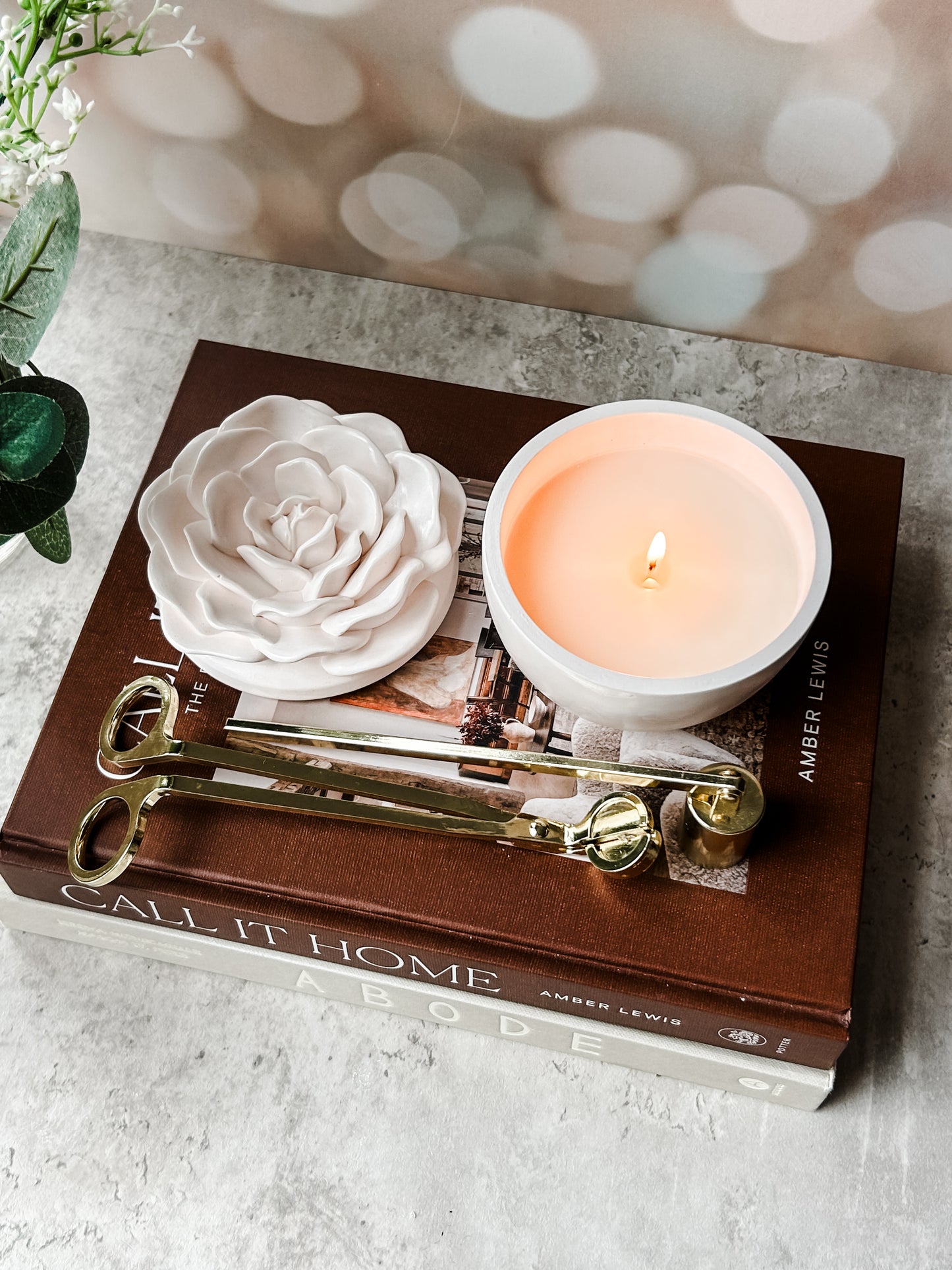 Rose Flower Jar Candle with Lid