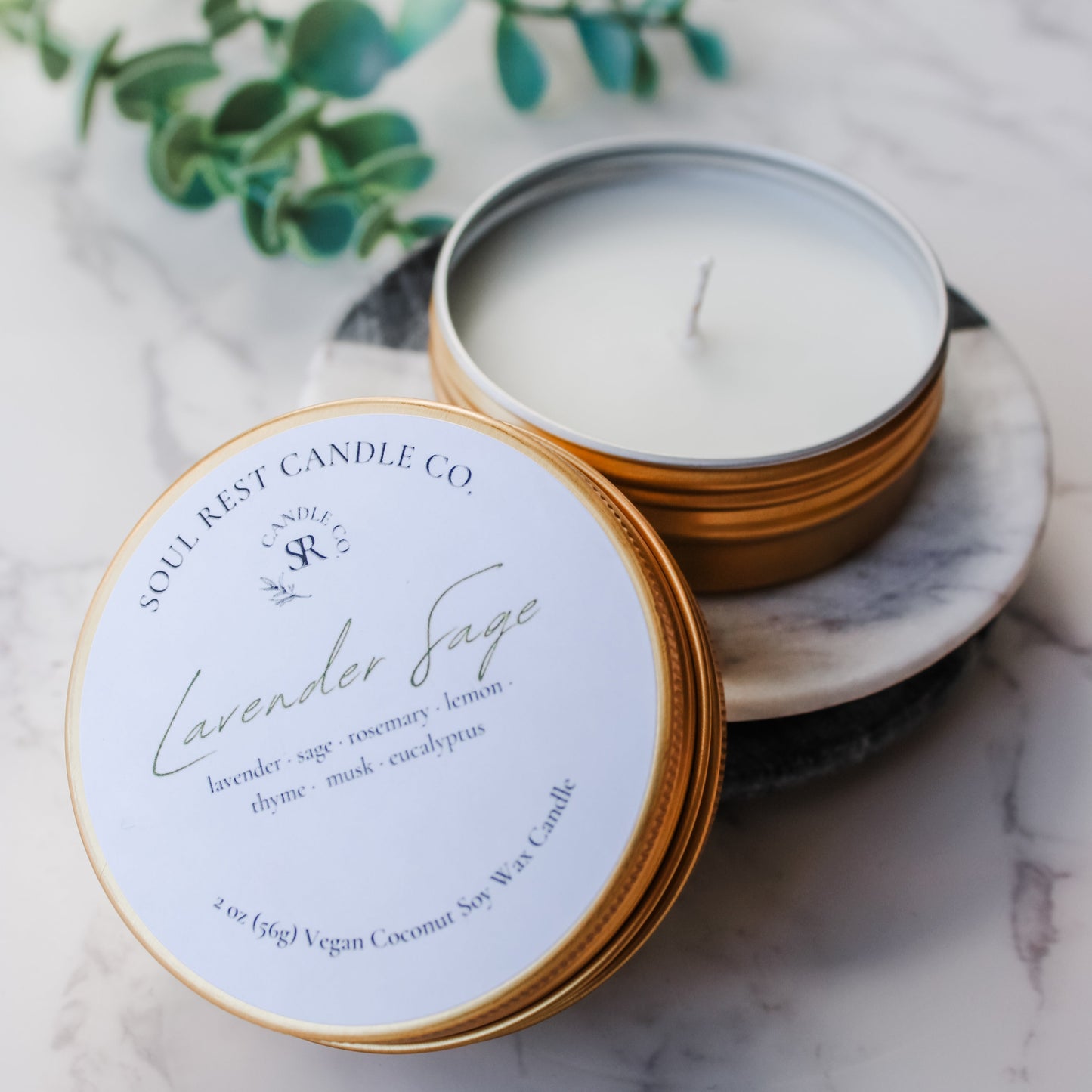 Travel Tins 2oz Coconut Soy Wax