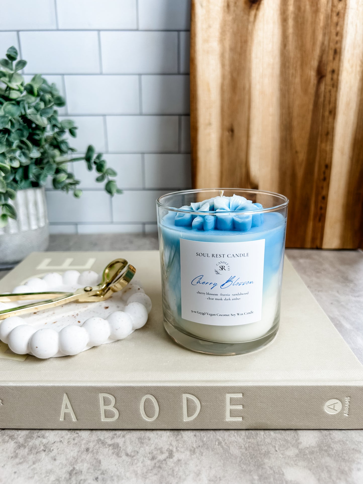 Blue Cherry Blossom Candle 9oz
