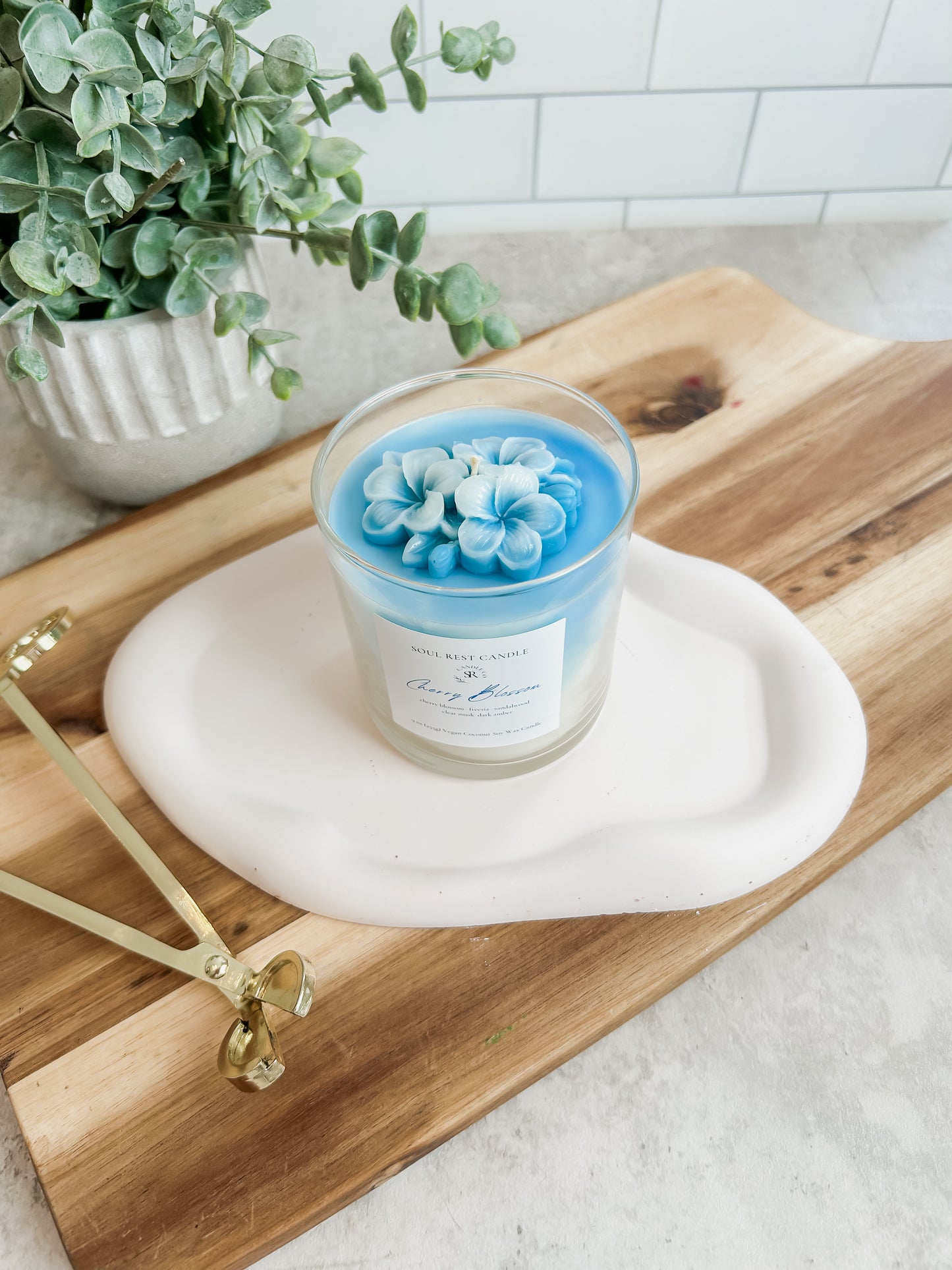 Blue Cherry Blossom Candle 9oz