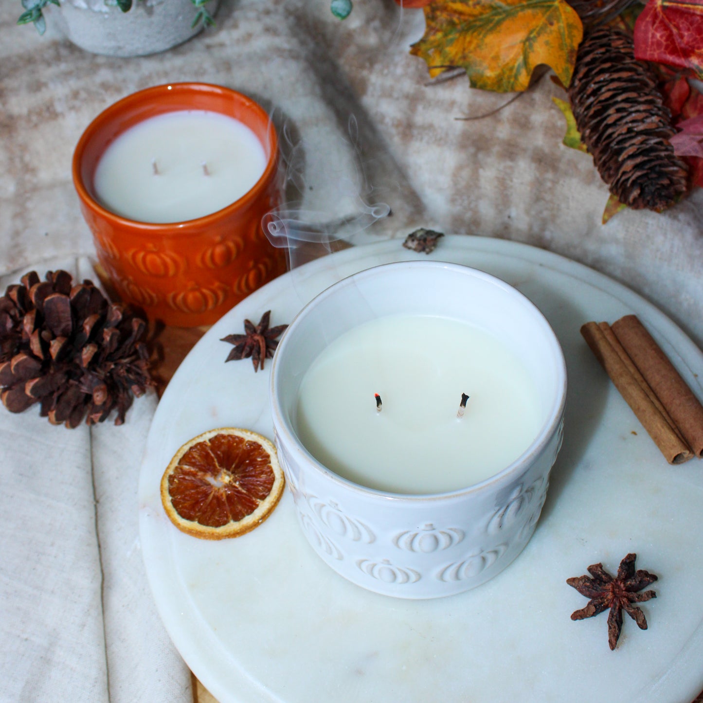 EMBOSSED PUMPKIN MINI BOWL CANDLE