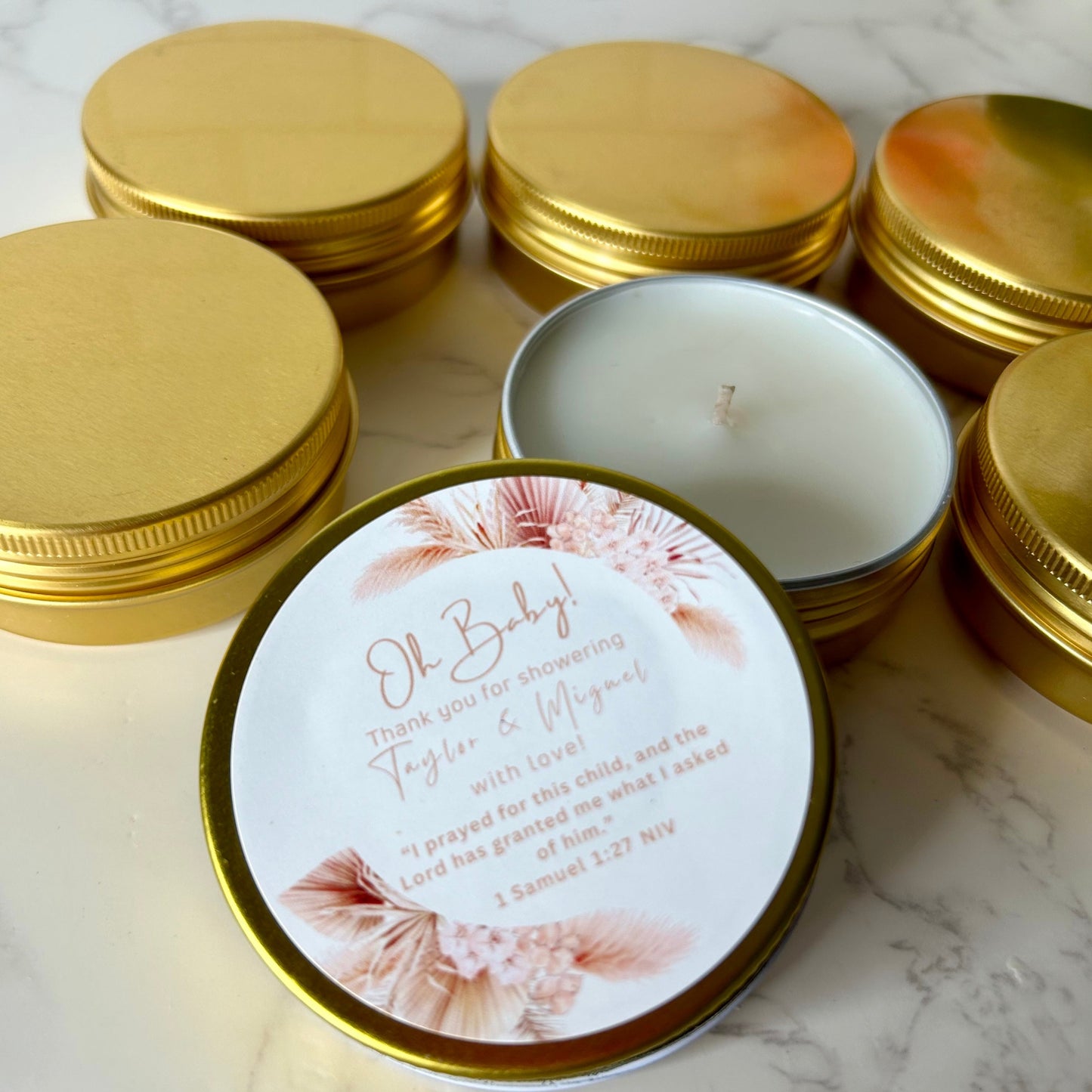 Candle Favors Tins