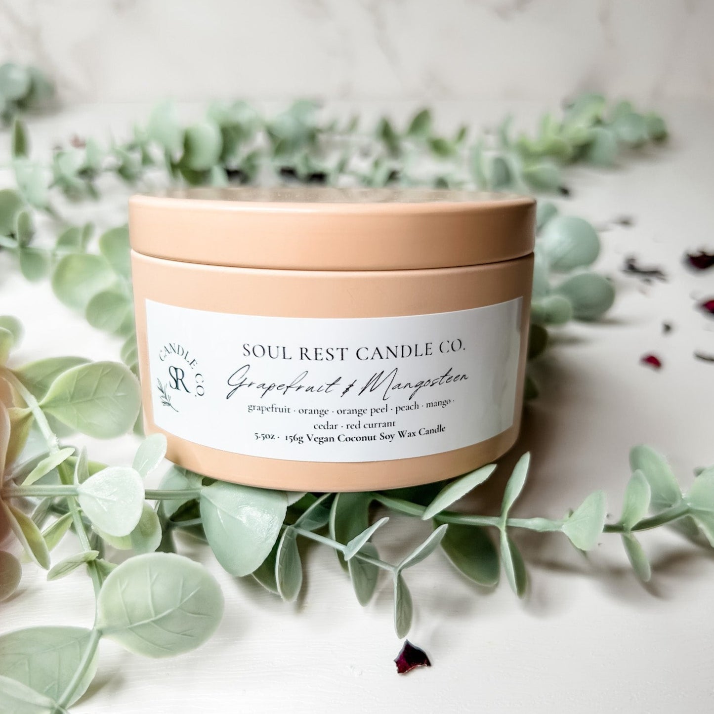 Grapefruit & Mangosteen-5.5oz Coconut Soy Candle Tins