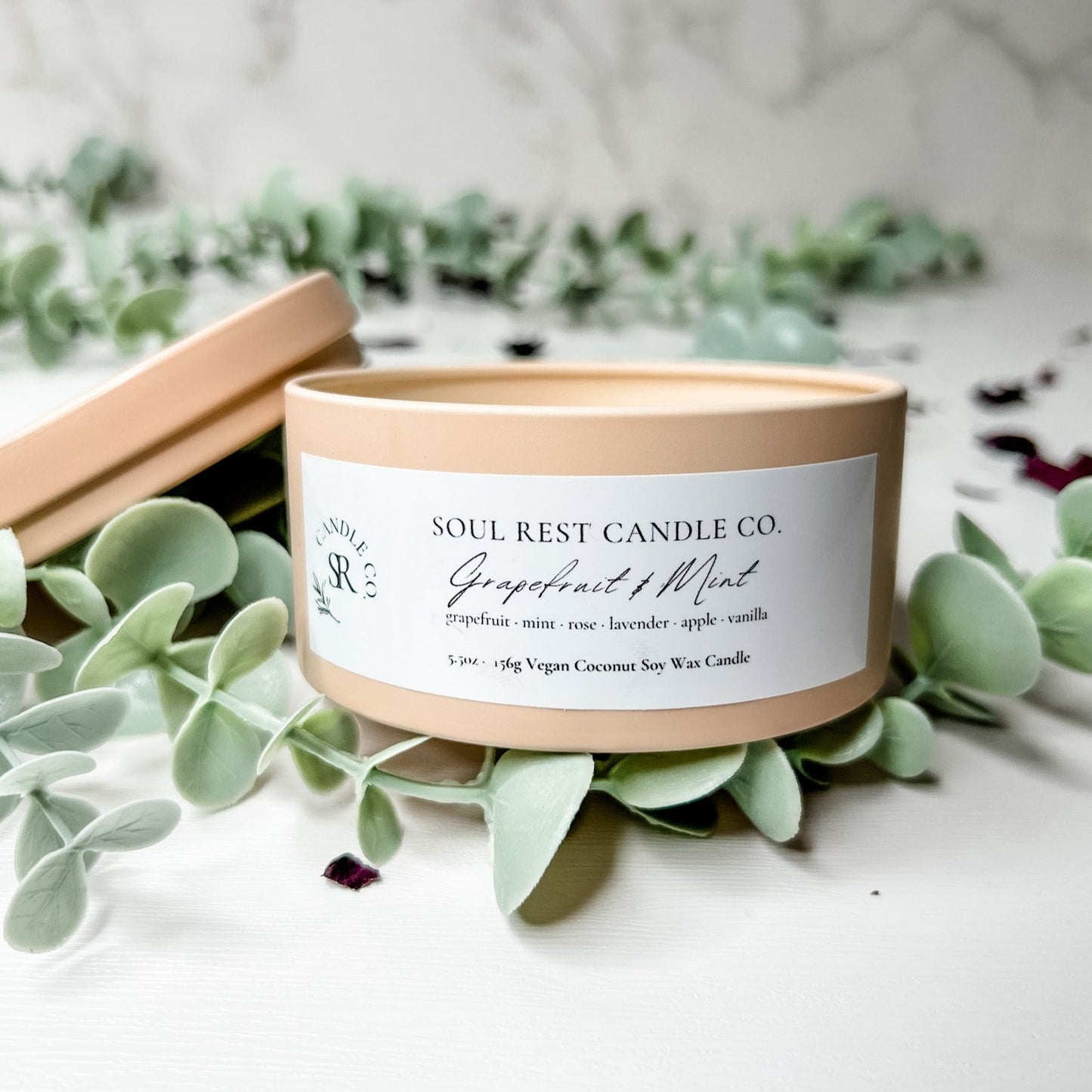 Grapefruit Mint-5.5oz Coconut Soy Candle Tins