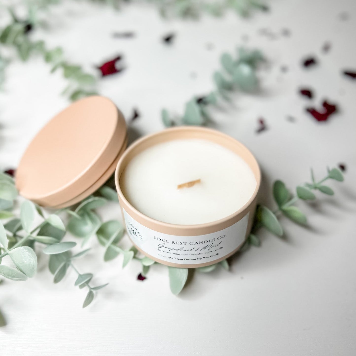 Grapefruit Mint-5.5oz Coconut Soy Candle Tins