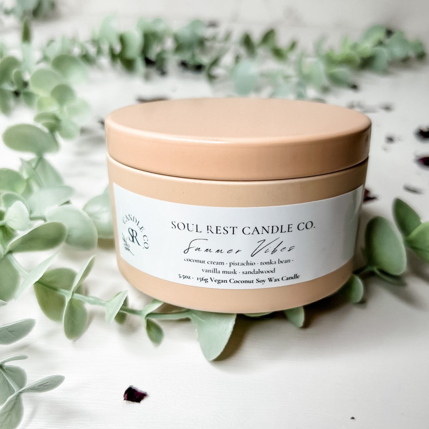 Summer Vibes-5.5oz Coconut Soy Candle Tins