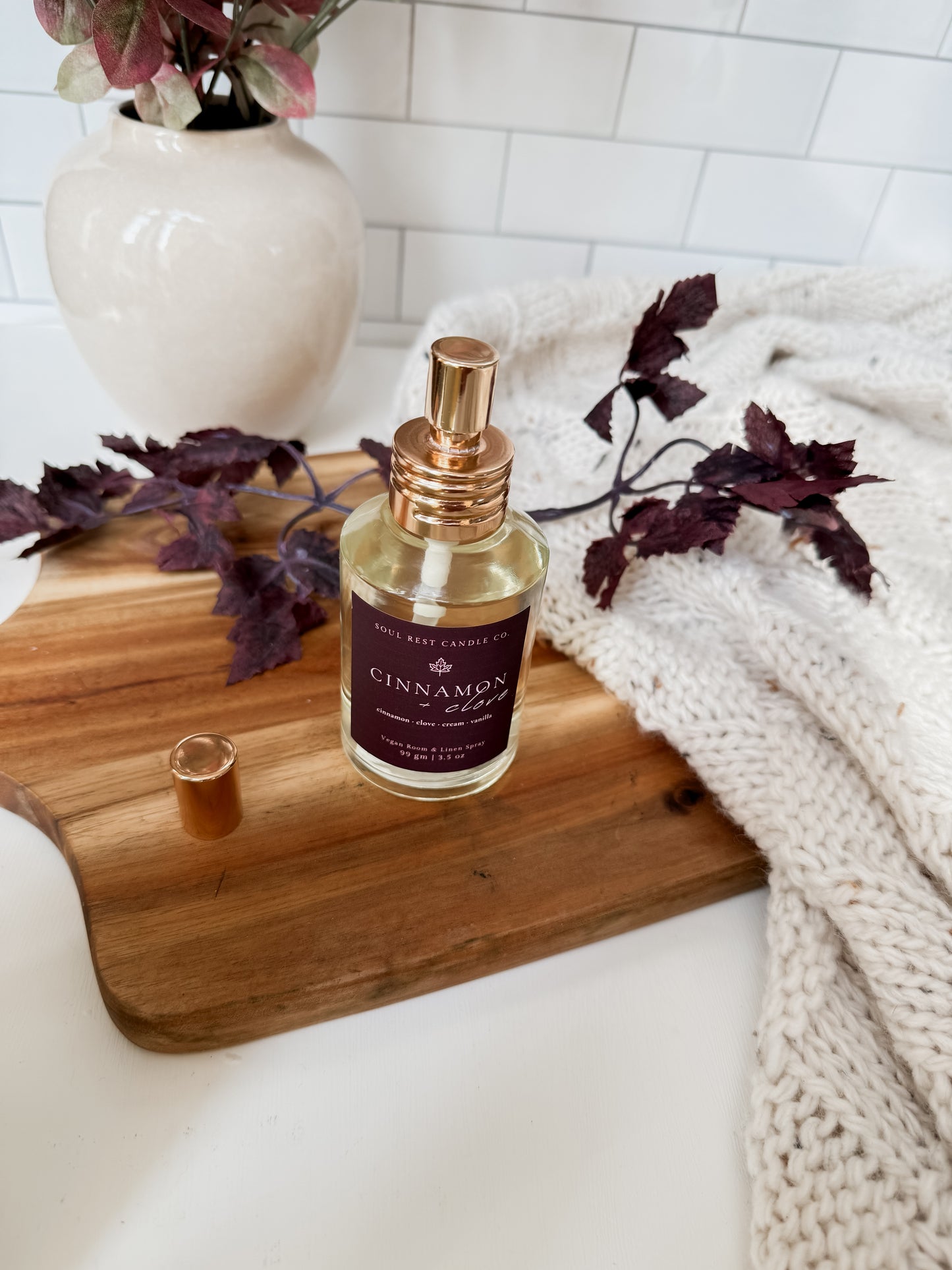 Cinnamon + Clove Vegan Room + linen sprays 3.5 oz