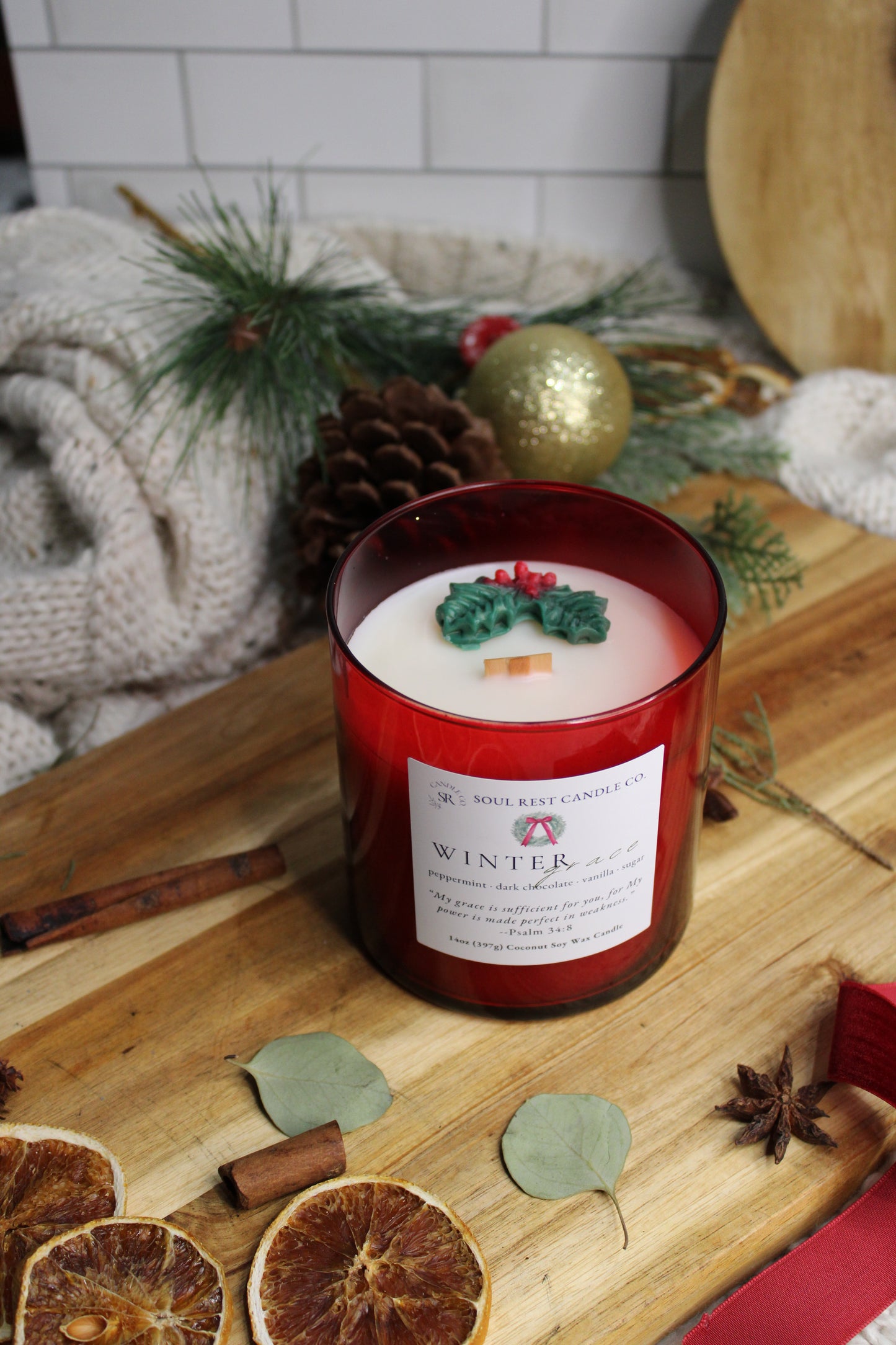 Winter Grace 14oz Wood Wick Candle