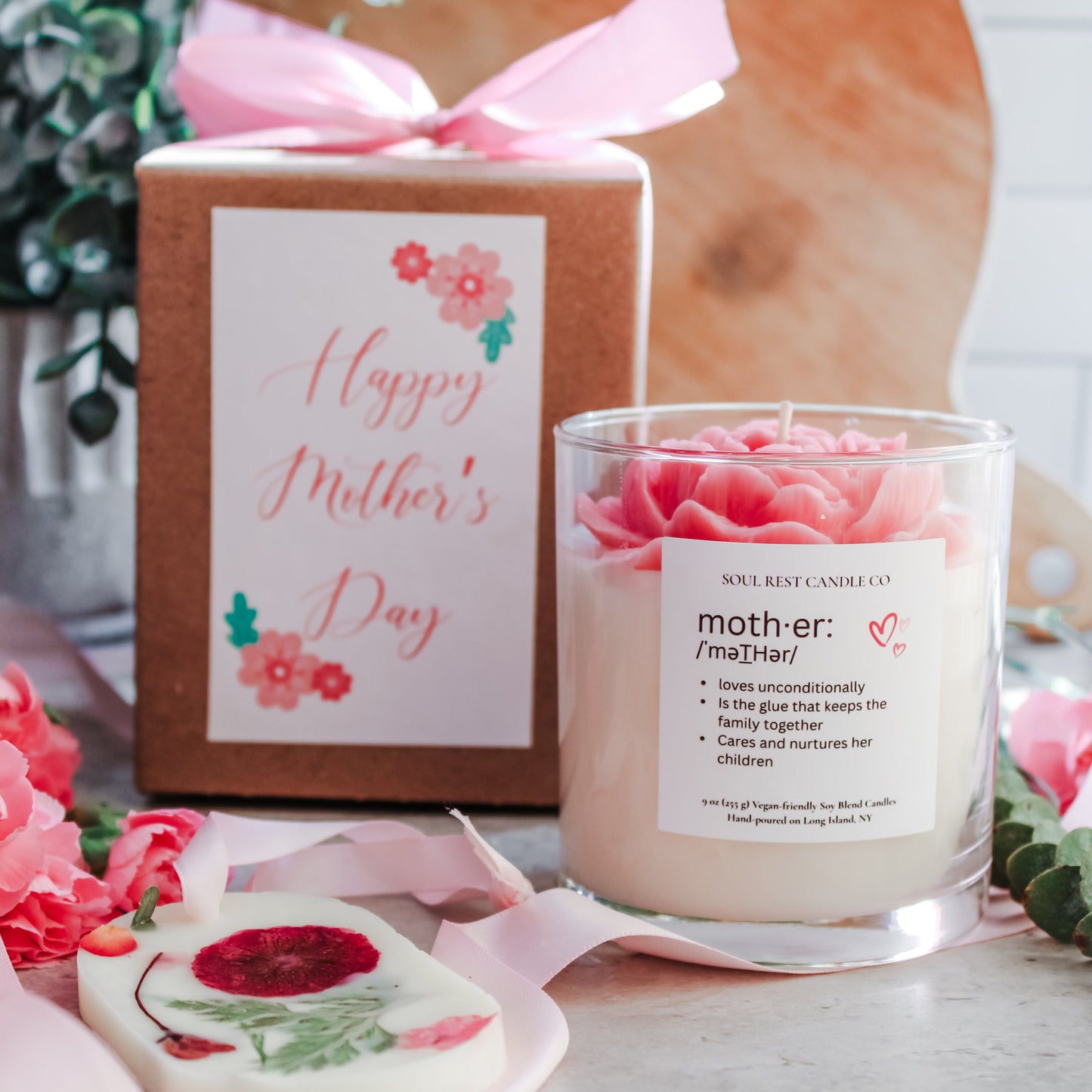 Dark Rose 9oz Flower Candle