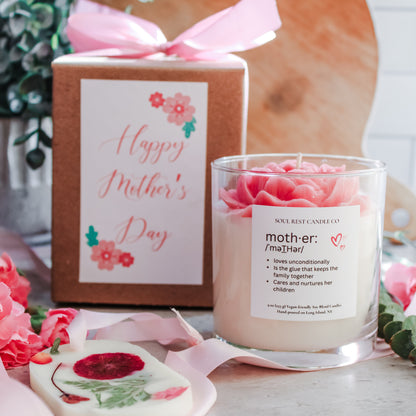 Dark Rose 9oz Flower Candle