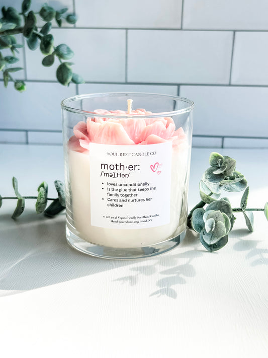 Dark Rose 9oz Flower Candle
