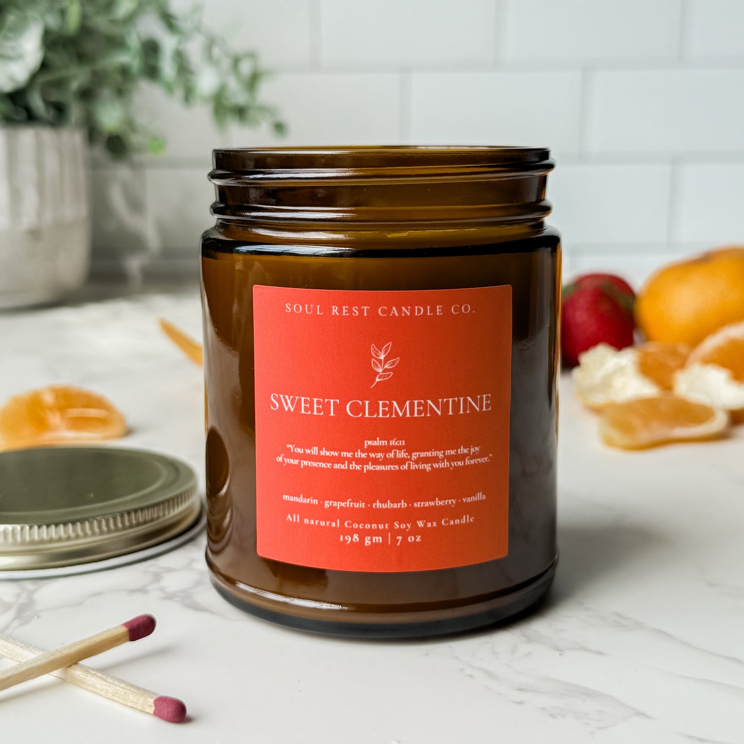 Sweet Clementine  7 oz Coconut Soy Candle