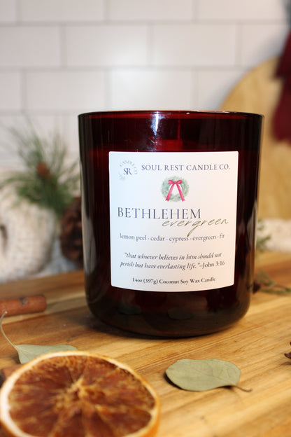 Bethlehem Evergreen 12oz Wood Wick Candle