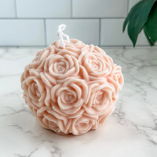 Large Rose Ball Candle 12oz