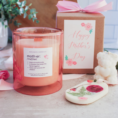 Dark Rose 10 oz double-glass Floral Candle