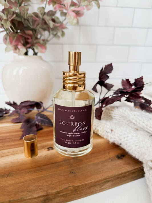 Bourbon Bliss Vegan Room + linen sprays 3.5 oz