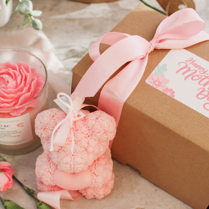 Magnolia & Peony Candle 9 oz & Teddy Bear Gift Set