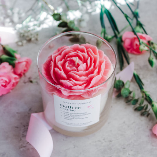 Dark Rose 9oz Flower Candle