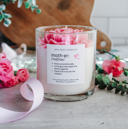 Dark Rose 9oz Flower Candle
