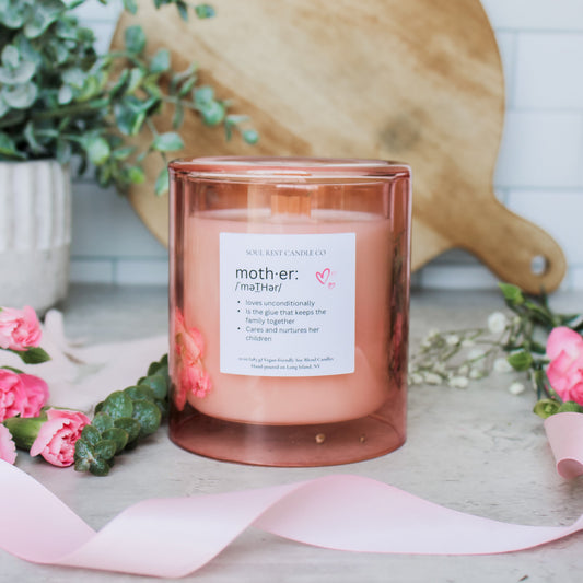 Dark Rose 10 oz double-glass Floral Candle