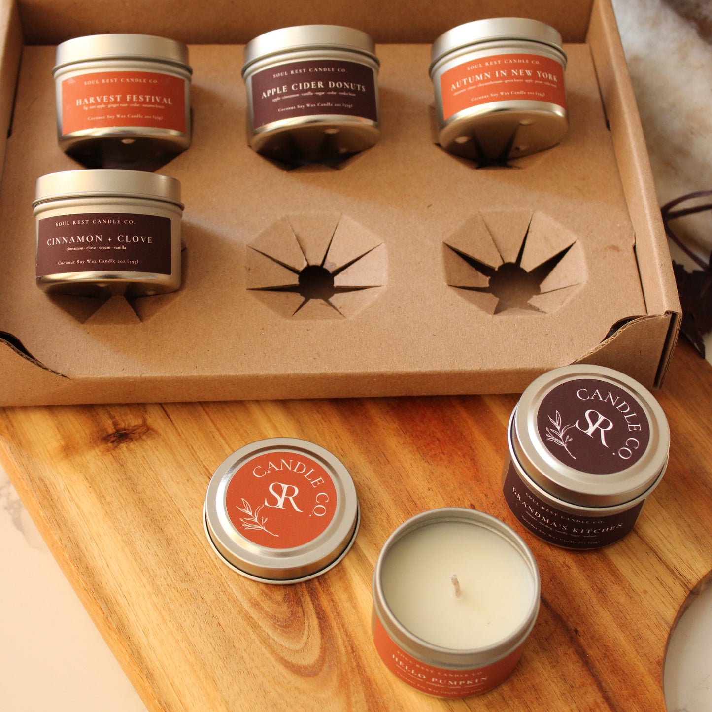 The Autumn Amber Discovery Box | Six Mini Fall Candles
