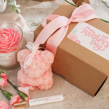 Magnolia & Peony Candle 9 oz, Teddy Bear and Parfum Gift Set