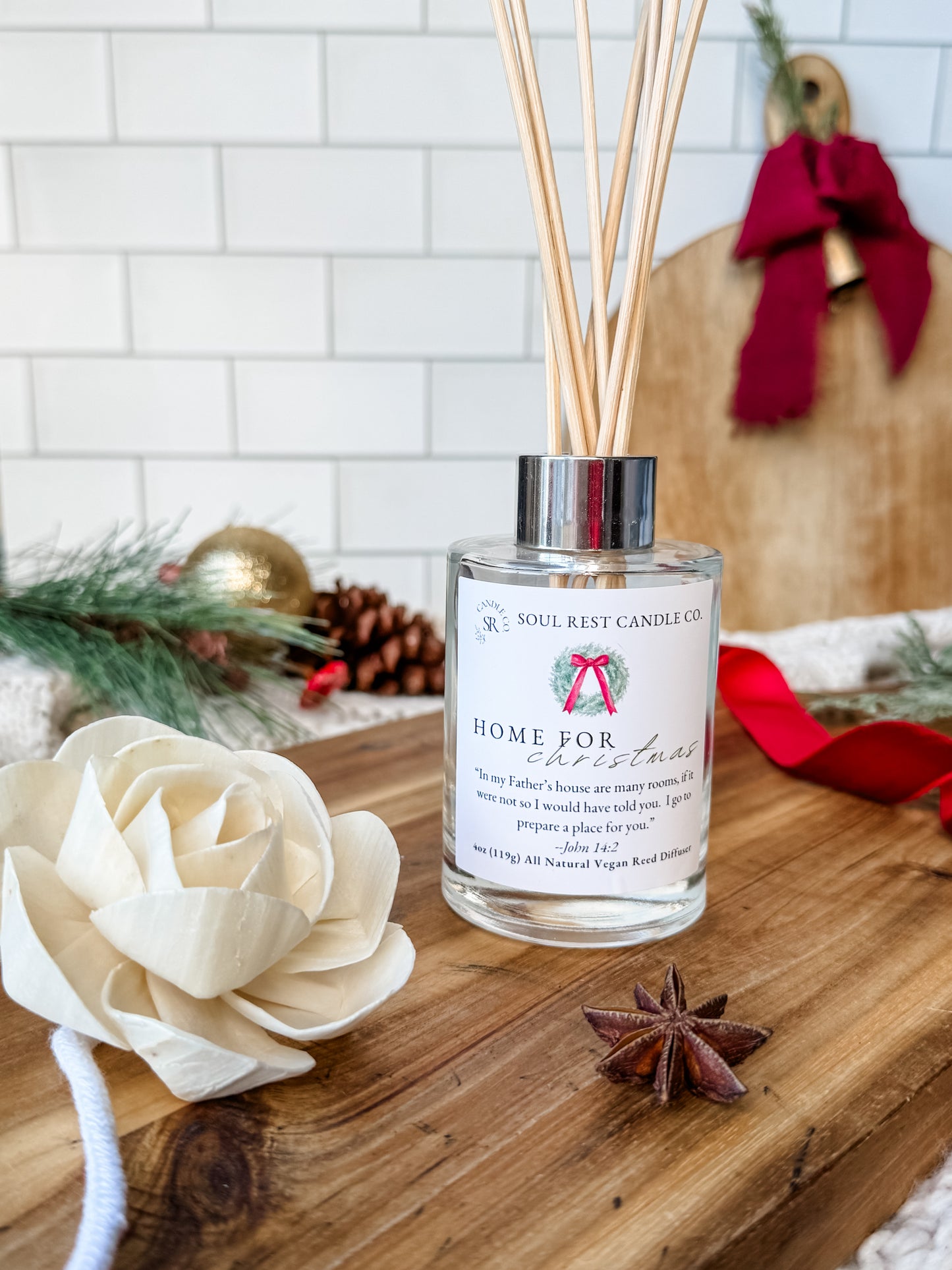 Home for Christmas (Cinnamon+Clove) Reed Diffuser 4oz