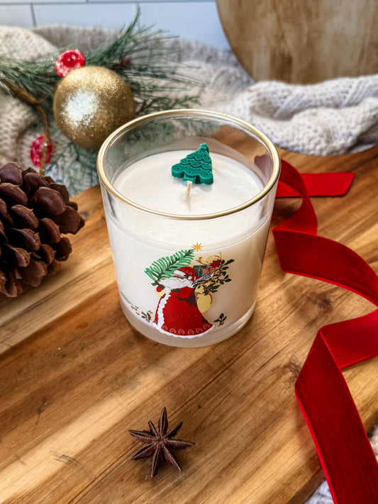 Vintage Christmas Santa 9oz Cotton Wick Candle