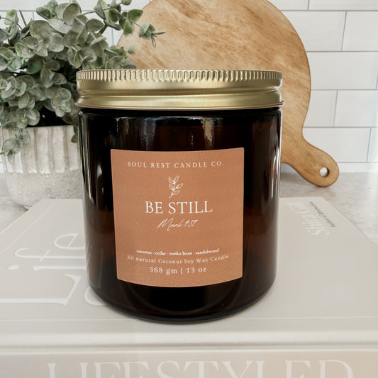 Be Still • Sandalwood+Coconut 13 oz Double Wick Candle
