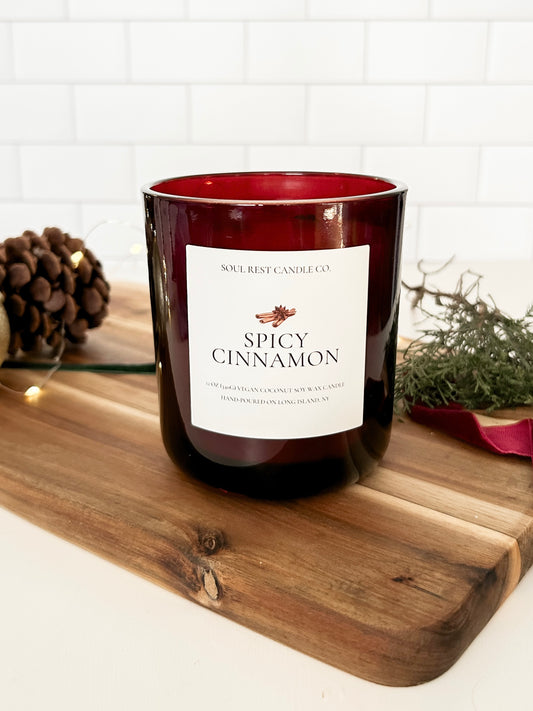 Spicy Cinnamon 12oz Wood Wick Candle