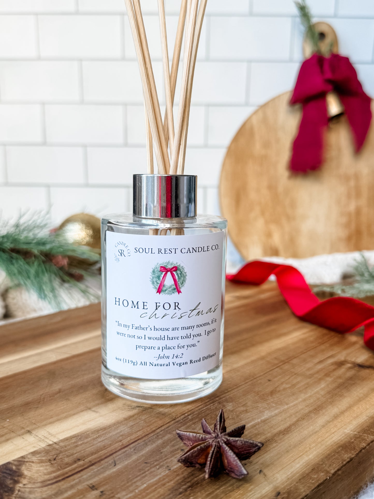 Home for Christmas (Cinnamon+Clove) Reed Diffuser 4oz
