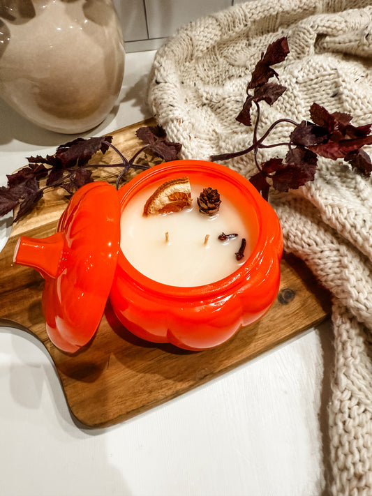 Orange Pumpkin Jar 14 oz Double-Wick Candle