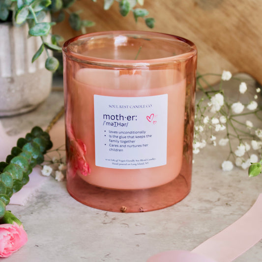 Dark Rose 10 oz double-glass Floral Candle