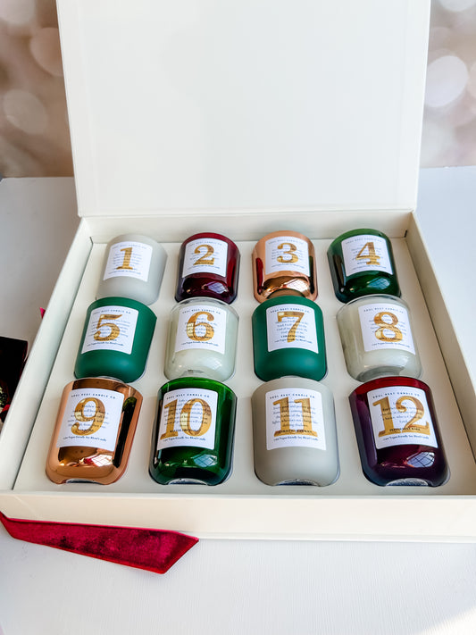 Advent Calendar 2025 of 12 mini Candles //Advent Calendar Gift Set//