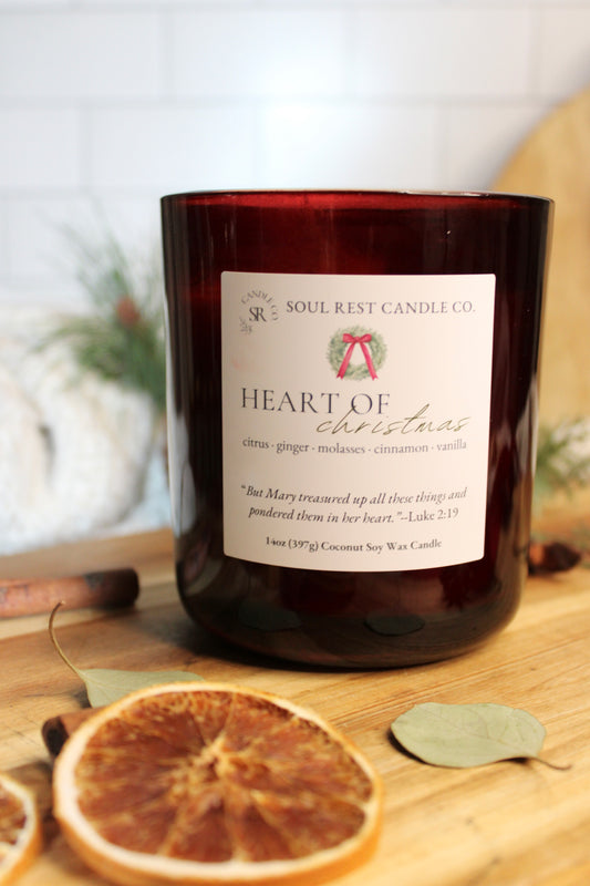 Heart of Christmas 12oz Wood Wick Candle