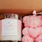 Pink Cherry Blossom Candle 9oz & Teddy Bear Gift Set