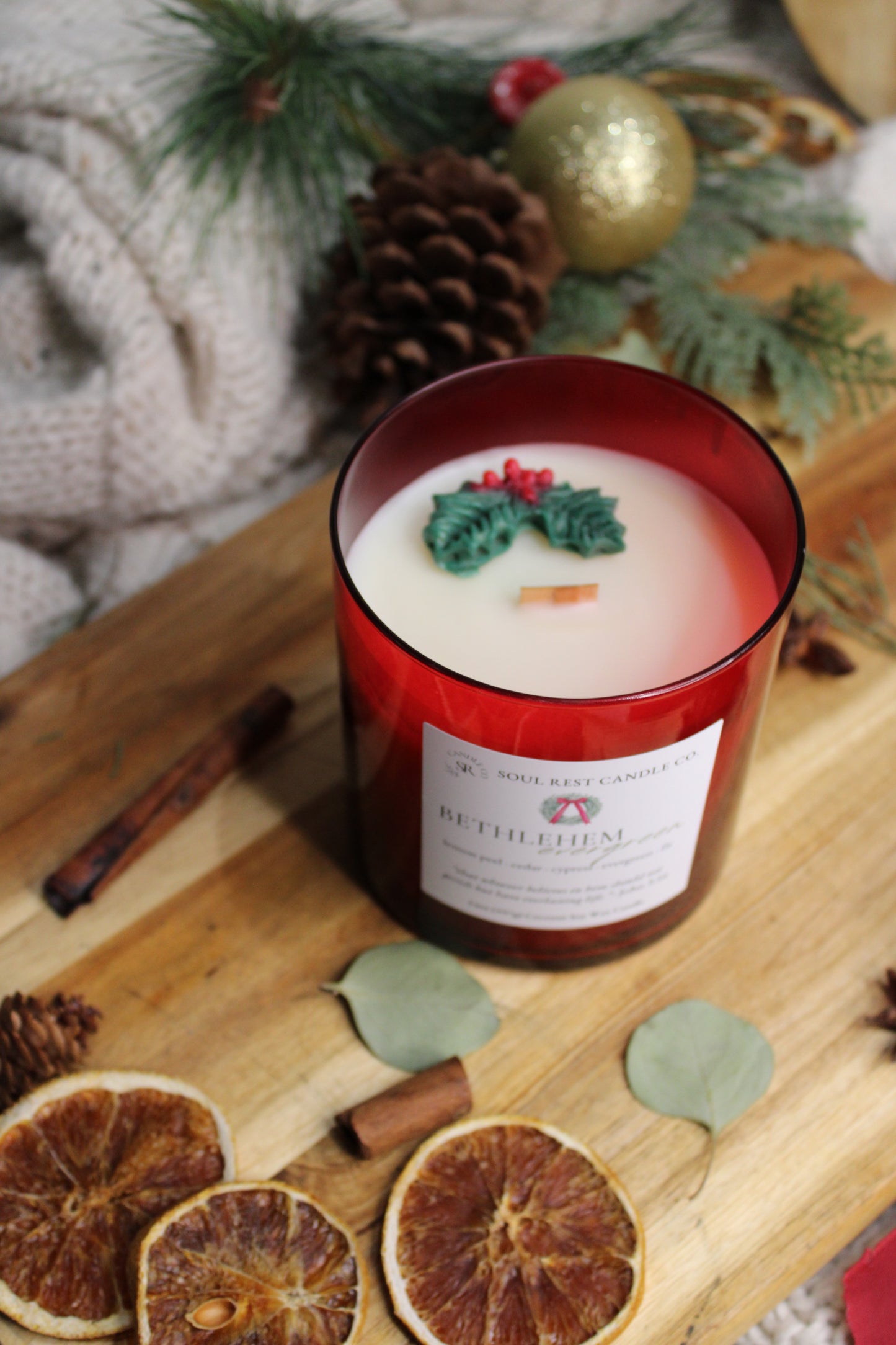 Bethlehem Evergreen 14oz Wood Wick Candle