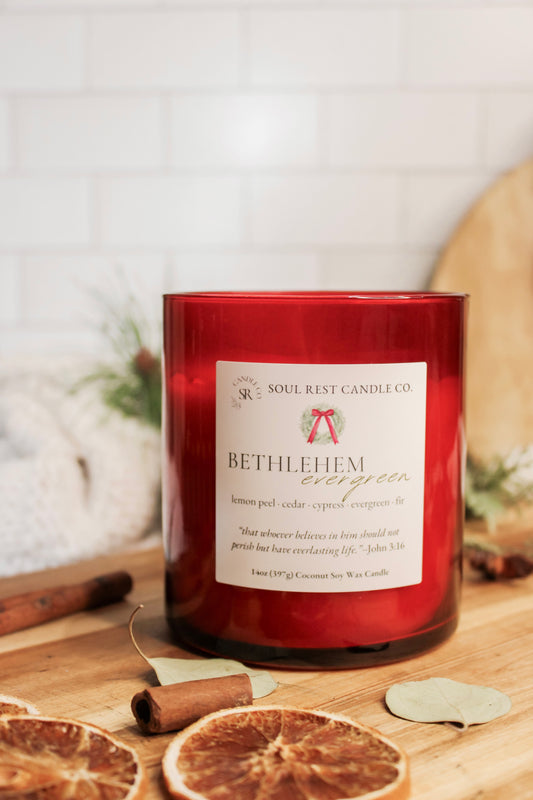 Bethlehem Evergreen 14oz Wood Wick Candle