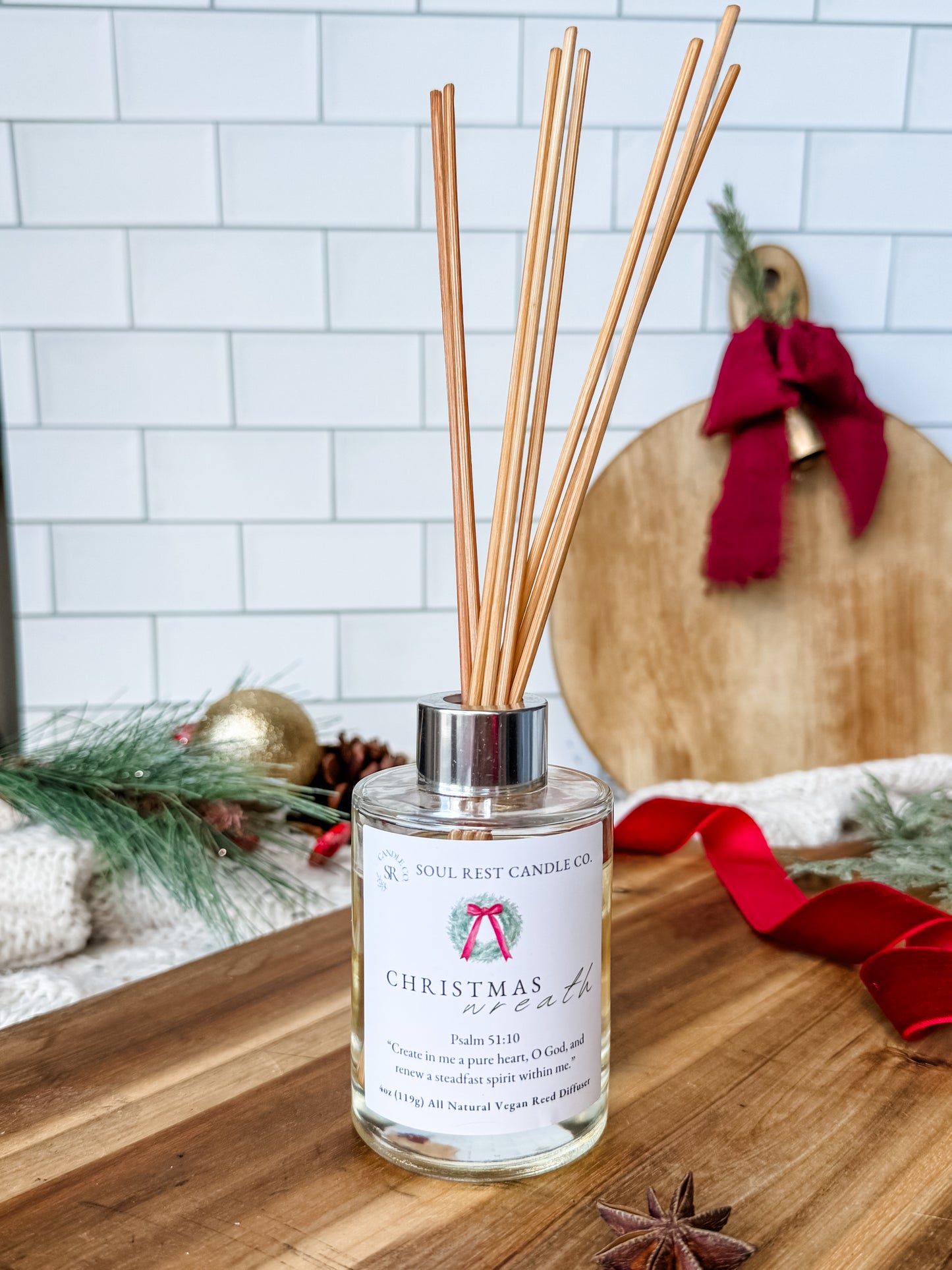Christmas Wreath Reed Diffuser 4oz