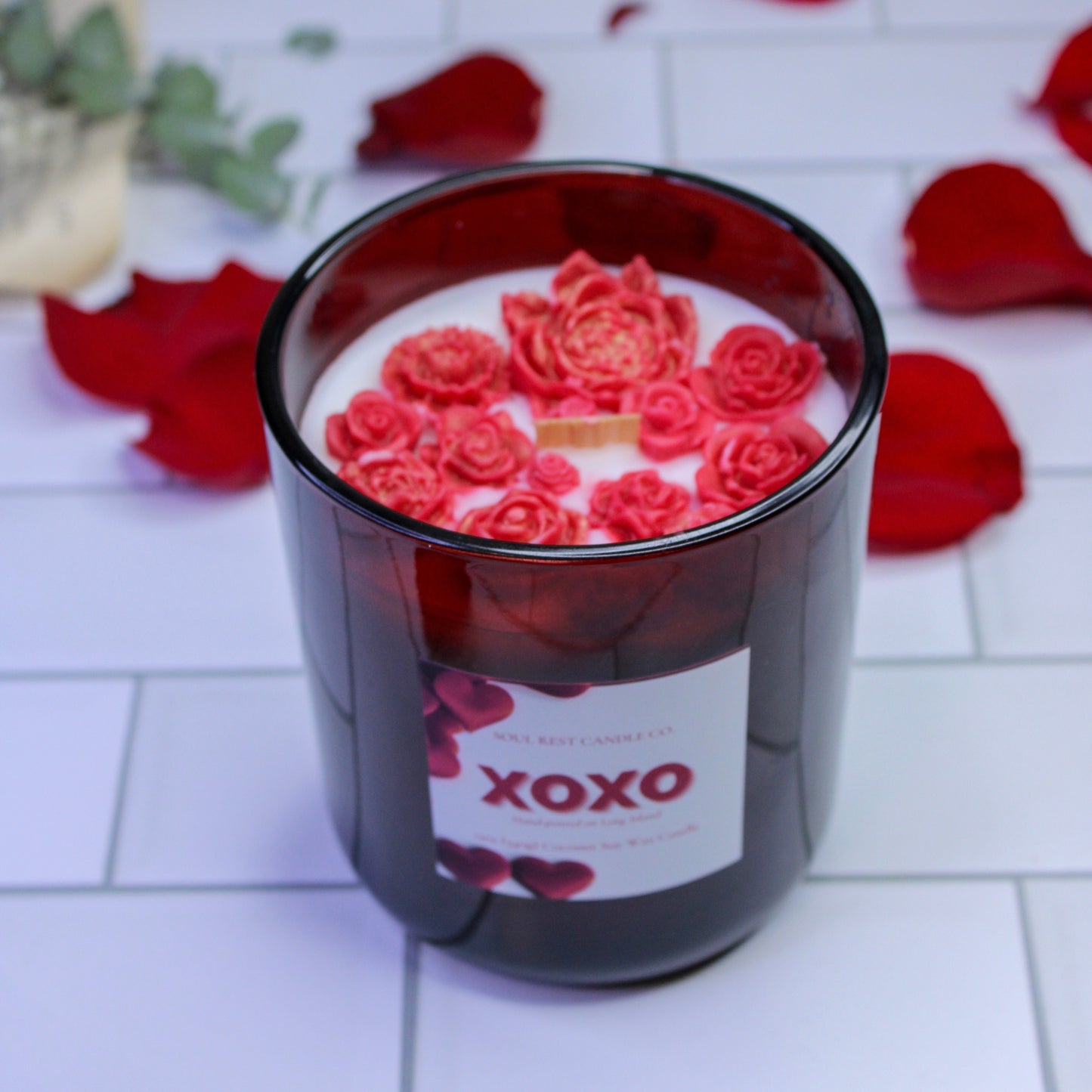 xoxo floral bubbly champagne 12oz candle