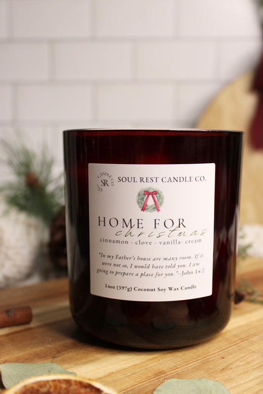 Home for Christmas 12oz Wood Wick Candle