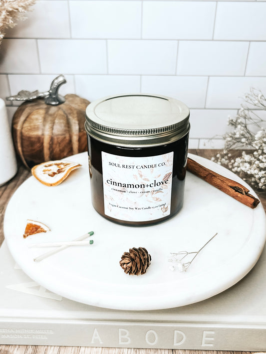 Cinnamon + Clove 16 oz Double Wick Candle