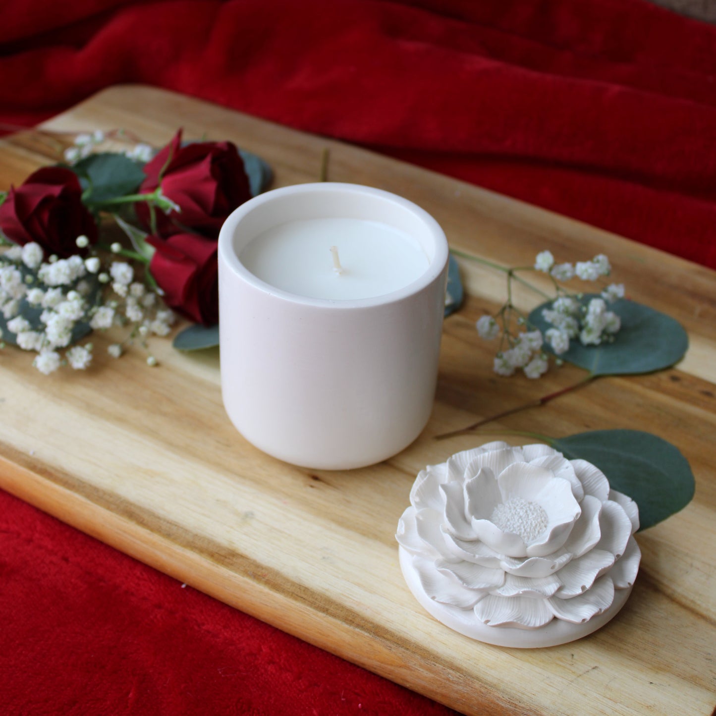 Rose Flower Jar 6 oz Candle with Lid and refill option