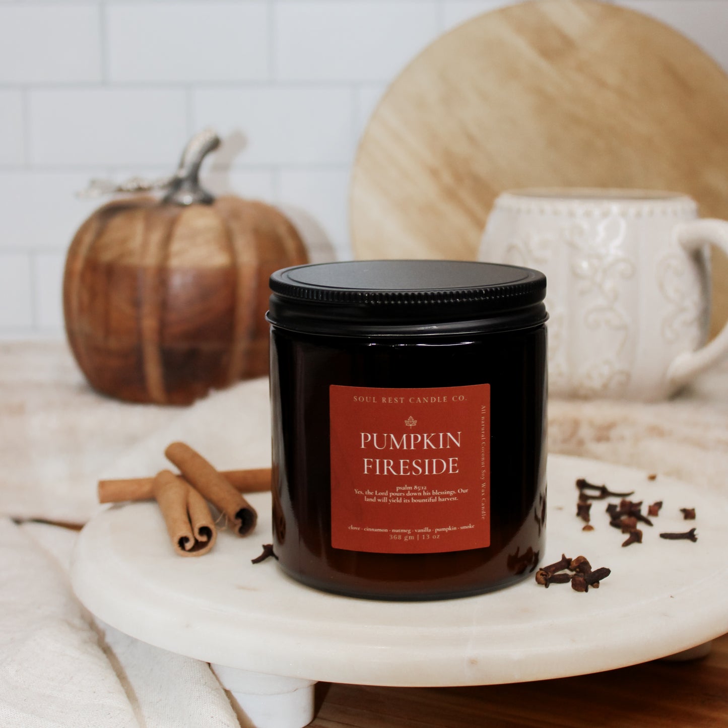 Pumpkin Fireside | Autumn Amber 13 oz Candle