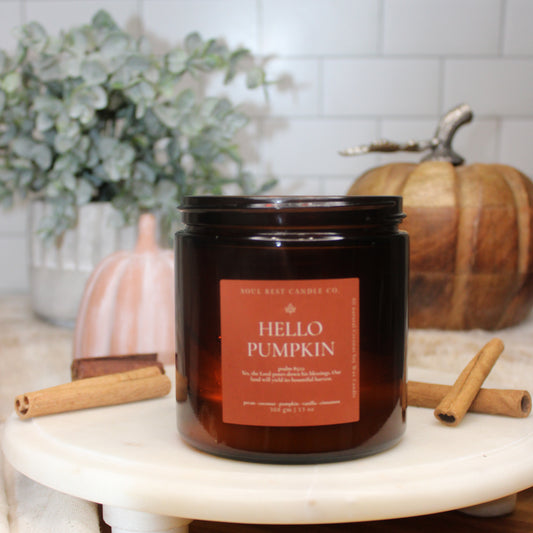 Hello Pumpkin | Autumn Amber 13 oz Candle
