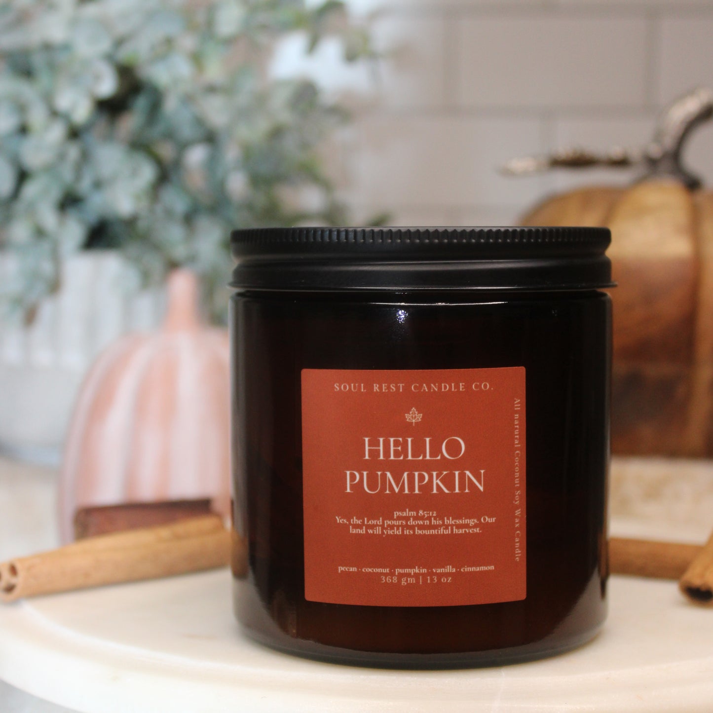 Hello Pumpkin | Autumn Amber 13 oz Candle